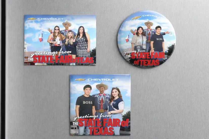 Chevrolet State Fair of Texas magnets on a refrigerator